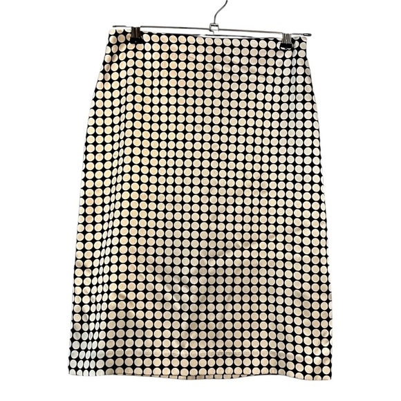 Banana Republic Size 2 Silk Black and Cream Polka Dot Women's Pencil Skirt - Picture 1 of 5
